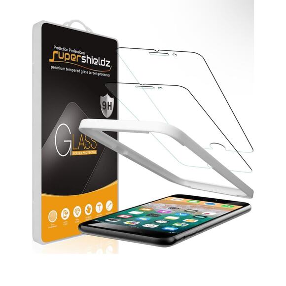 (x2) Apple iPhone (8 Plus/7 Plus) Glass Screen Protector *2 Pack* Ultra Thin NWT - Picture 2 of 5